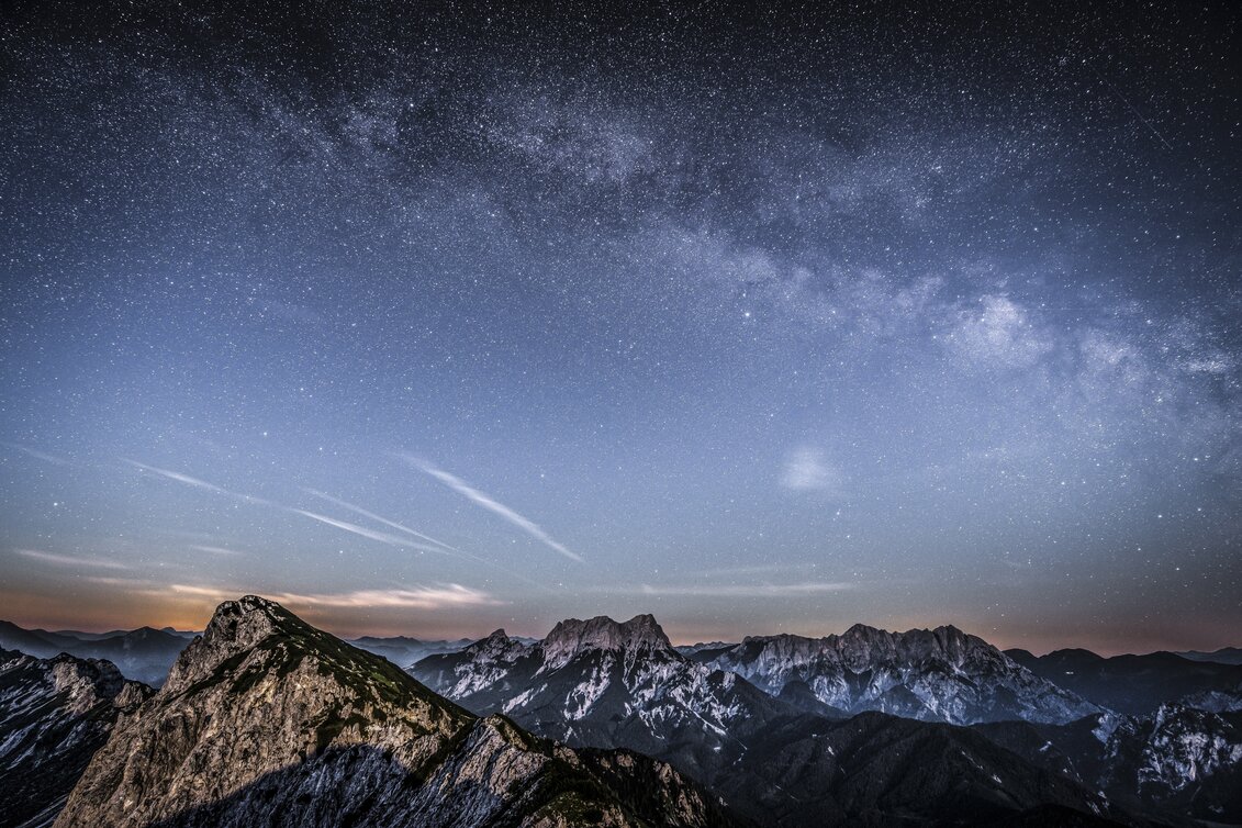 Sternenhimmel über dem Gesäuse | © Nationalpark Gesäuse | Andreas Hollinger | Bild-Nutzung nur in Zusammenhang mit dem Nationalpark Gesäuse möglich.