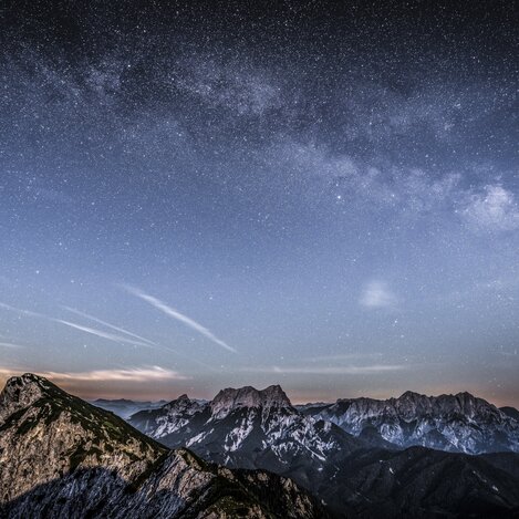 Sternenhimmel über dem Gesäuse | © Nationalpark Gesäuse | Andreas Hollinger | Bild-Nutzung nur in Zusammenhang mit dem Nationalpark Gesäuse möglich.