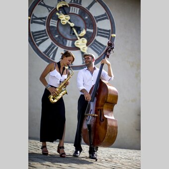 Uhrturm mit Musikern, Graz, Schlossberg | © STG | Tom Lamm