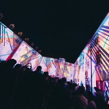 Klanglicht 2018, Graz: Projektion von OchoReSotto in der Grazer Burg  | © Klanglicht  | Marija Kanizaj