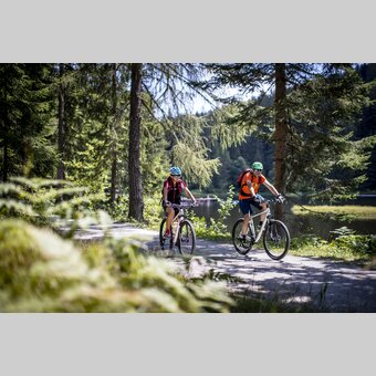 Radfahren am Schattensee in der steirischen Krakau | © STG | Tom Lamm