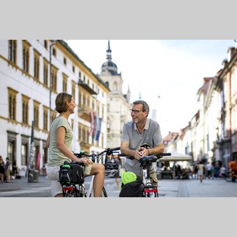 Radfahrer in der Herrengasse in Graz | © STG | Tom Lamm
