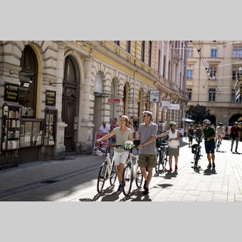 Radfahrer in der Stubenberggasse in Graz | © STG | Tom Lamm
