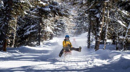 Rodeln bei der Tonnerhütte in Mühlen | © STG | Tom Lamm