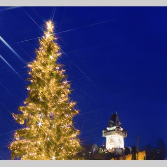 Advent in Graz, Uhrturm | © Graz Tourismus | Harry Schiffer