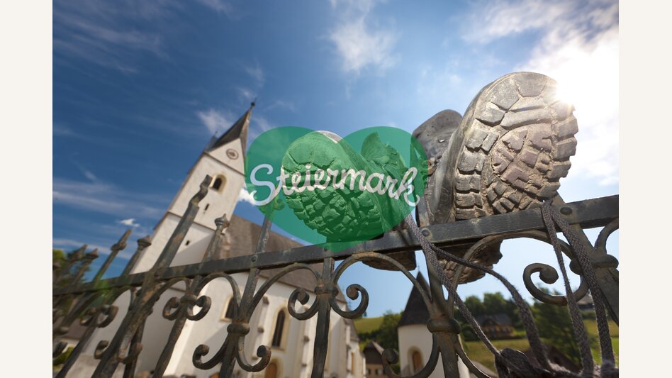 Am Weststeirischen Jakobsweg bei der Jakobskirche in Geisthal | © STG | Harry Schiffer | ETZ-Pilgrimage Europe SI-AT