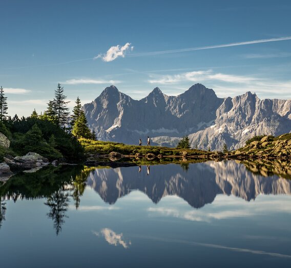 Auf der Reiteralm am Spiegelsee mit Blick auf Dachstein | © STG | photo-austria.at