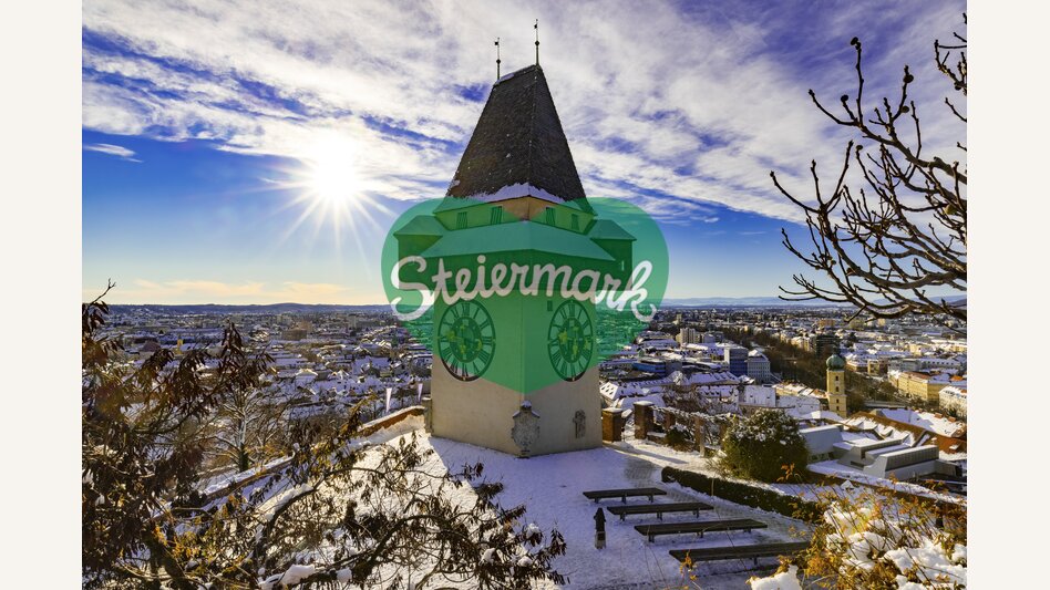 Uhrturm am Schlossberg im Winter | © STG | Harry Schiffer