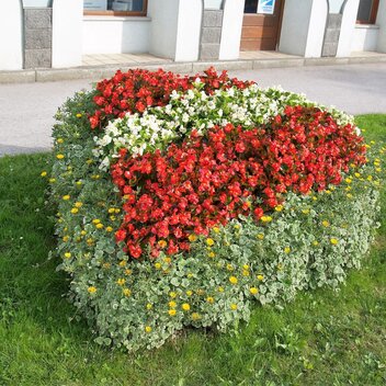 Rot-weiß-rotes Herz der Marktgemeinde Langenwang. 