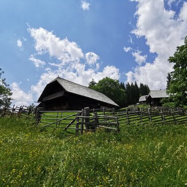 Rosegger Geburtshaus und saftige Wiesen | © Steiermark Tourismus