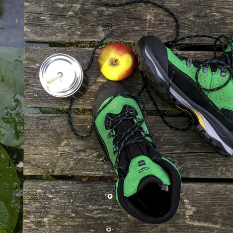 Wanderstillleben in Waisenegg mit Steiermark-Wanderschuh von Dachstein (Oststeiermark) | © Steiermark Tourismus / Julia Maierhofer | Steirische Tourismus GmbH