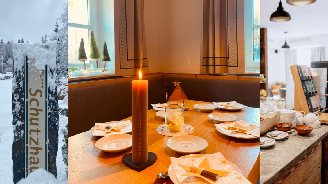 Ein Flyer für einen Adventsbrunch mit gemütlichem Ambiente. Das Angebot umfasst regionale Köstlichkeiten und Getränke inklusive. | © Das Schutzhaus am hohen Camper_Bad Aussee