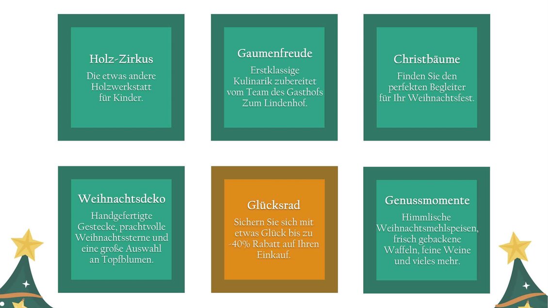 Eine Veranstaltungsankündigung für ein Adventsfenster im Gartenbau Pachler am 14. Dezember. Es werden verschiedene Aktivitäten und Highlights wie Weihnachtsmarkt, Live-Musik und Glücksspiel angeboten.