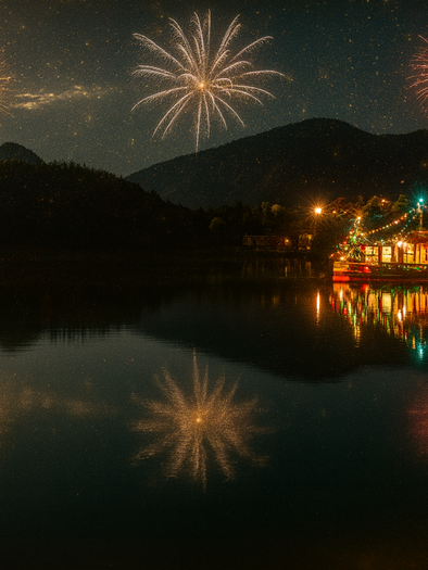 Symbolic image of New Year's Eve farmers on the ship