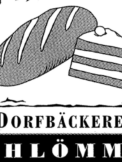 A logo of the village bakery Café Schlömmer with a loaf of bread and a piece of cake. The representation is simple and emphasizes the traditional baked goods. | © Familie Schlömmer