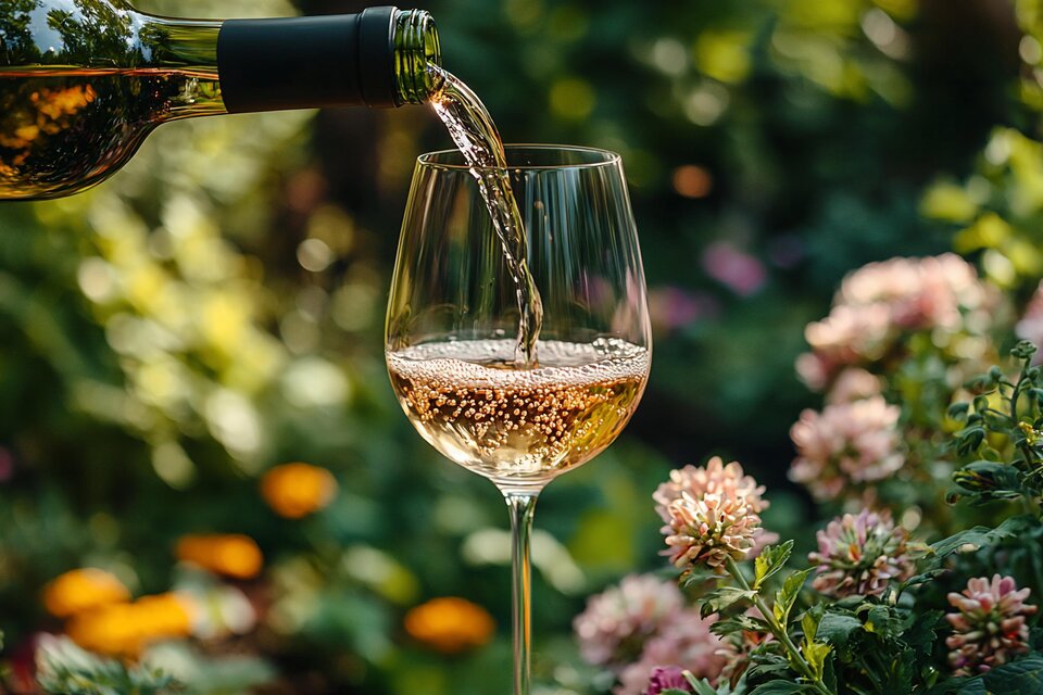 Weinglas einschenken, Garten | © Adobe Stock