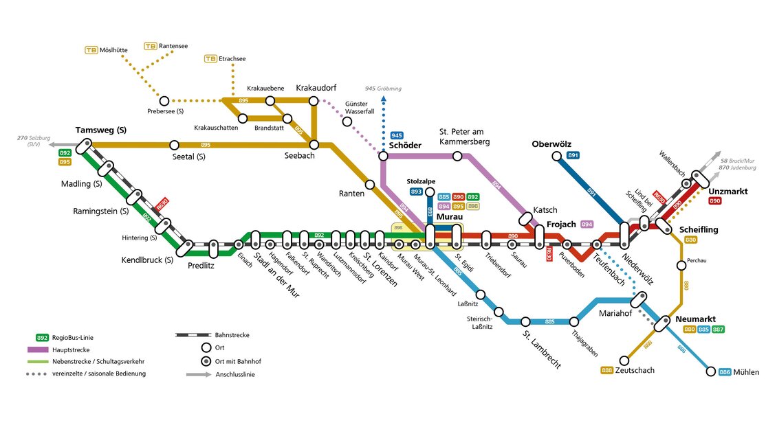 Fahrplan Karte Murau | © Tourismusverband Murau
