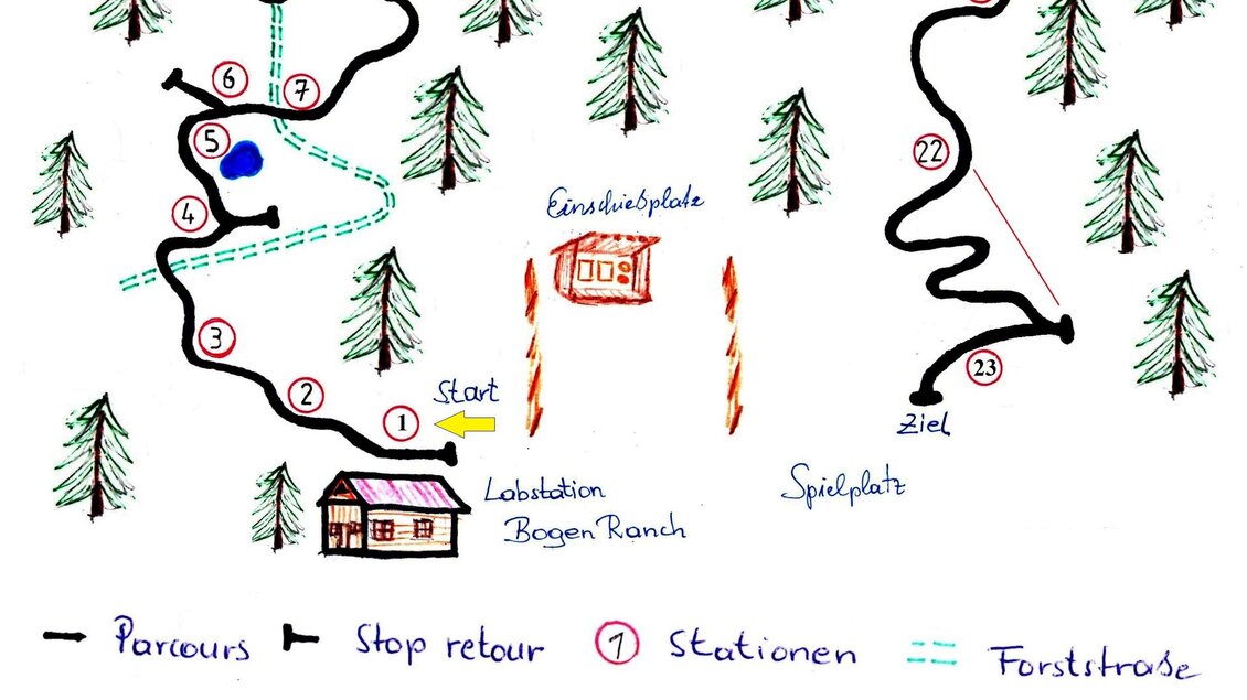 Parcoursplan Bogenranch Bruno | © Bruno Knaus 