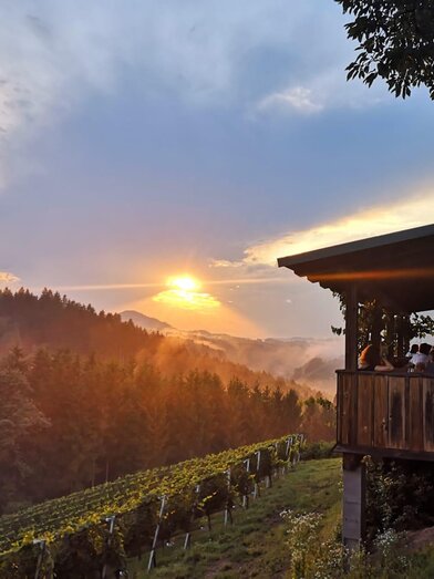 Sonnenuntergang_BS-Terrasse | © Weingut Bernd Stelzl | © Weingut Bernd Stelzl