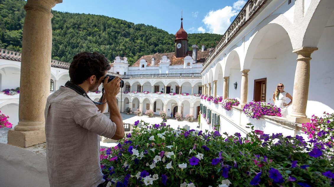 Renaissance-Innenhof von Schloss Herberstein | © Steiermark Tourismus