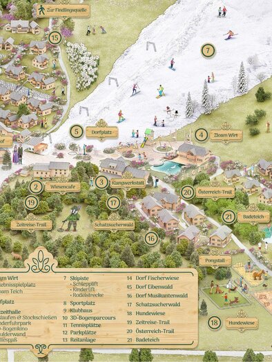 Dorfplan Narzissendorf Zloam | © www.zloam.at