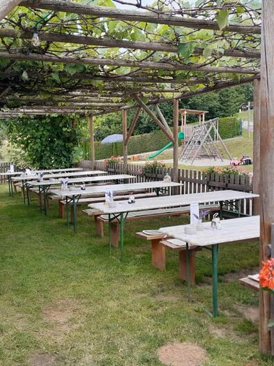 Gastgarten beim Dreiländereckmostschank | © Dreiländereck Mostschank Heißenberger