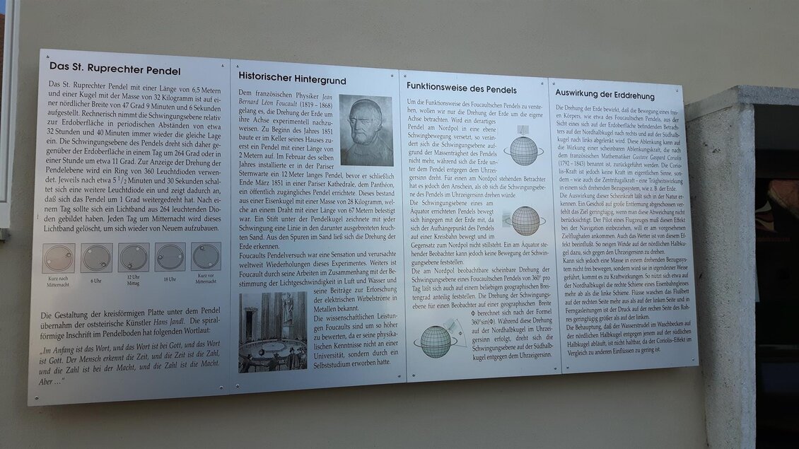 Foucaultsches Pendel_Tafel_Oststeiermark