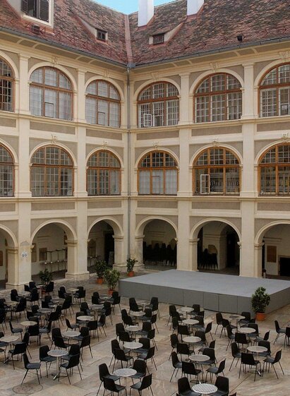 Innenhof Lesliehof Joanneumsviertel | © Universalmuseum Joanneum