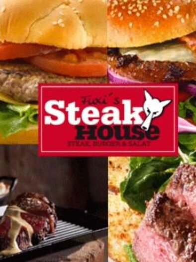 Ein saftiger Hamburger mit Pommes und frischen Zutaten, sowie verschiedene Fleischgerichte. Das Logo von Trixi's Steak House ist ebenfalls sichtbar. | © Keine Kenntnis, facebook