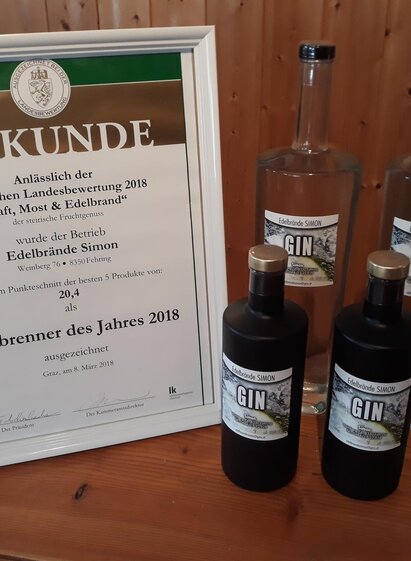 Urkunde zum Edelbrenner des Jahres 2018 | © Franz Simon