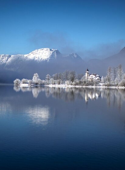 Village Grundlsee, Grundlsee, View winter