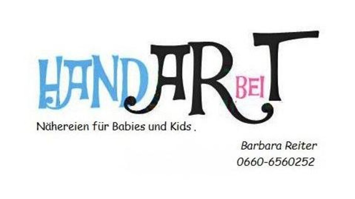 Ein kreatives Logo für einen Nähservice namens "HANDART". Die Dienstleistung richtet sich an Eltern von Babys und Kindern. | © Handarbeit Babsl Reiter
