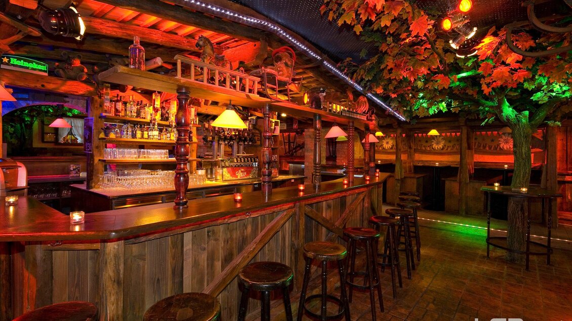 Eine gemütliche Bar mit Holztheke und stimmungsvollem Licht. Die Umgebung ist mit Pflanzen dekoriert, die eine einladende Atmosphäre schaffen. | © Mausefalle