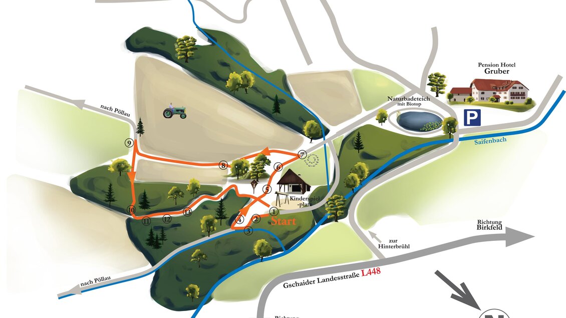 Karte_NaturKRAFTpark_Pöllau_Oststeiermark | © Naturpark Pöllauer Tal