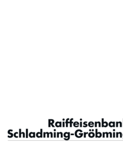 Logo of the Raiffeisenbank Schladming-Gröbming on a white background. The colors are yellow and black.