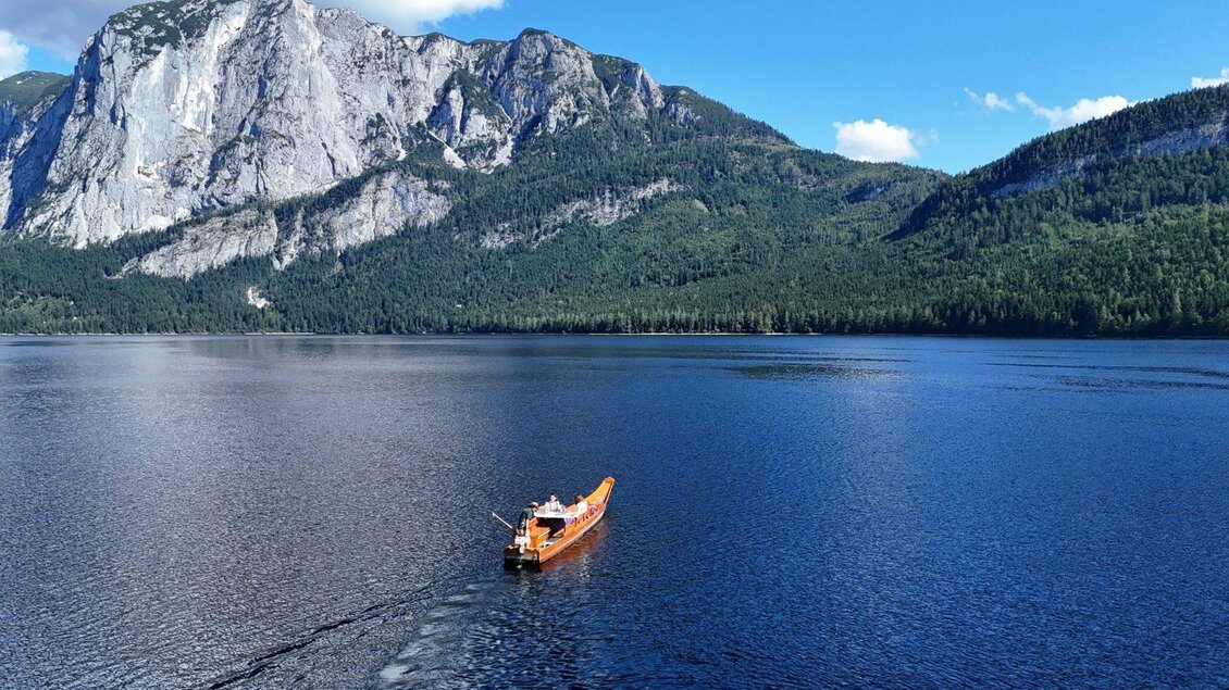 Schifffahrt, Altaussee, Plätte mit Trisselwand | © Altaussee Schifffahrt