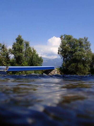 Schwimmende-Murbrücke-Ansicht1-Murtal-Steiermark | © Erlebnisregion Murtal