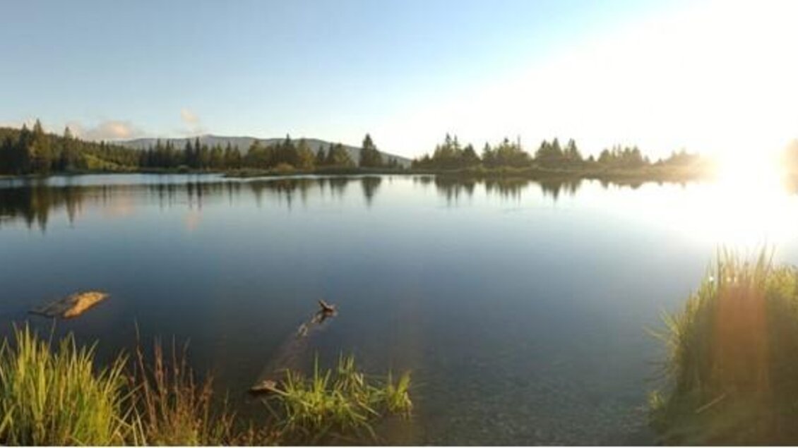 Untergehende Sonne beim Hebalmsee | © Seestüberl auf der Hebalm