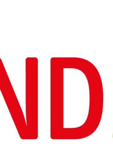 Ein modernes Logo von "LANDMARKT" in warmen Farben. Es zeigt stilisierte Blätter in Rot und Orange. | © Landmarkt