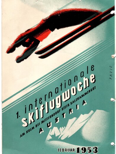 Plakat der Skiflugwoche am Kulm 1953