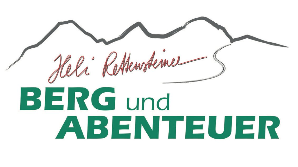 Ein Logo mit den Bergen im Hintergrund und dem Schriftzug "Heidi Rottensteiner BERG und ABENTEUER". Es vermittelt ein Gefühl von Natur und Abenteuer. | © Heli Rettensteiner