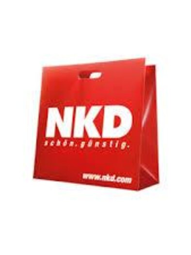 The NKD logo is displayed in white letters on red. | © NKD
