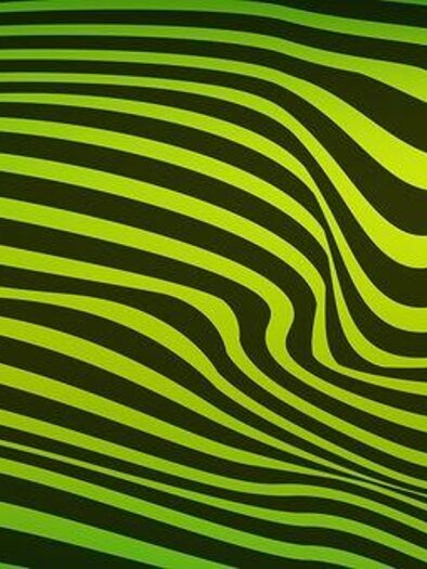 An abstract background graphic with wavy green lines on a dark background. The lines flow harmoniously and create a dynamic impression. | © Symbolfoto