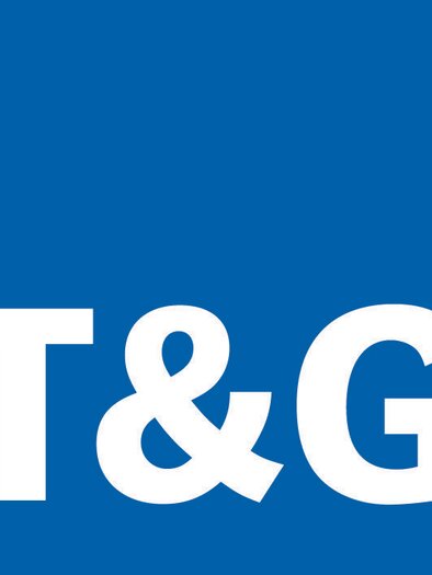 Lgo von T&G in weißer Schrift und blauen Hintergrund | © T&G