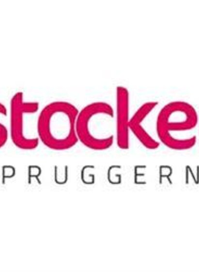 A logo featuring the word "stocker" in pink and the word "PRUGGERN" underneath in black. The design is modern and concise. | © Taxi Stocker
